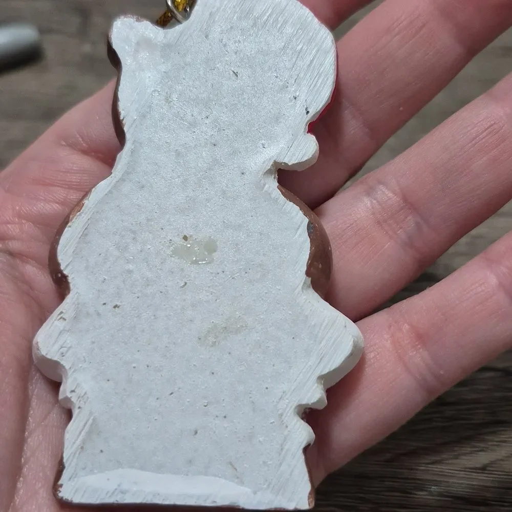 ♡ 3/$16 ♡ Christmas Teddy Bear Santa Hat Name Plate Ornament